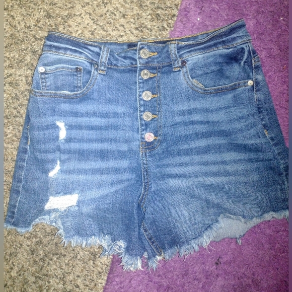 Indigo Rein Mid-Rise Midi Jean Shorts sz 7 / 27 - Picture 4 of 8